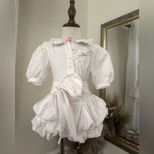 Vintage 2 piece girls skirt and top set